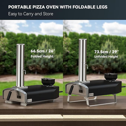 Portable Pizza Oven, Outdoor Pizza Stove, Wood Pellet Burning Pizza Oven with Pizza Stone for Outdoor Backyard Pizza Maker Garden Kitchen, PS105
