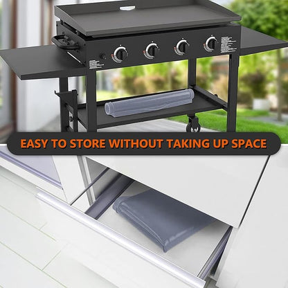 17" Silicone Griddle Mat for Blackstone 17 Inch Grill, Heavy Duty Food Grade Silicone Griddle Cover, Protect Your Grill from Dirt & Rust All Year Round (Gray)