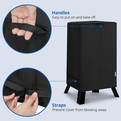SunPatio 40 inch Electric Smoker Cover Compatible for Masterbuilt Smoker, Heavy Duty Waterproof Outdoor Smoker Grill Cover, 28" W x 22" D x 39" H, Black