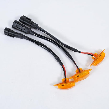 Unifizz Car Accessories, 3PCS LED Grille Lights with Fuse & Wire, Compatible with 17-19 Raptor F150 Style Aftermarket Grill (Amber)