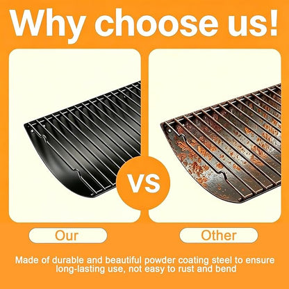 LS'BABQ 23" to 34" Adjustable Ash Pan for Charcoal Grill Chargriller 1224 1324 2121 2222 2123,Oklahoma Joe Charcoal Grill Royal Gourmet, Ash Pan with 2PC Fire Grate Hanger