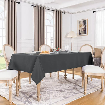 Softalker Rectangle Tablecloth, Waterproof Table Cloths Wrinkle Free Fabric Washable Polyester Table Cover for Dining Tables Party Outdoor Camping Parties Buffet - 52 x 70 inch, Grey