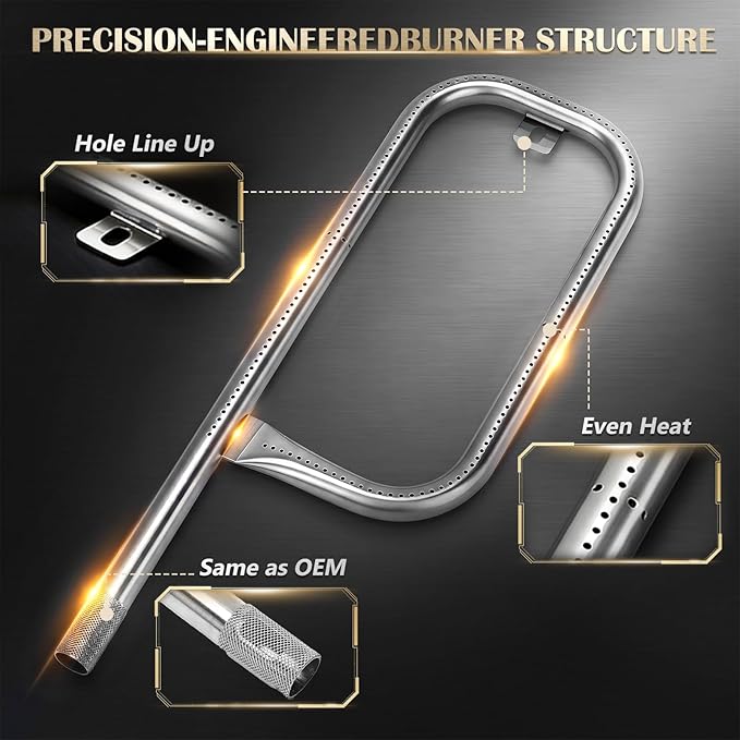 QuliMetal 304 Stainless Steel 60040 Grill Burner Tube for Weber Q1000, Q1200, Q100, Q120, Baby Q, 386001, 386002, 516002, 516001, 50060001, 51060001 Gas Grills, Replacement for 69957/41657, 17 Inch