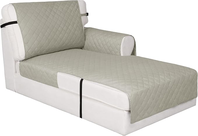 Easy-Going Reversible Couch Cover, Chaise Lounge, Beige/Beige | Machine Washable Slipcover For Dogs, Water Resistant Furniture Mat For Living Room, Non-Slip Sofa Cover, Pet Friendly