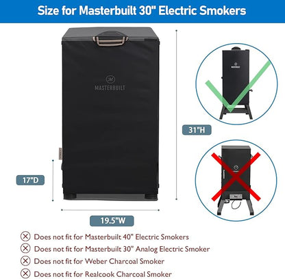 KINGLY Electric Smoker Cover for Masterbuilt 30 Inch Electric Smokers Waterproof Rip-Proof Upgraded Material Smoker Grill Cover UV & Fade Resistant Square Vertical Smoker Cover,Durable and Convenient