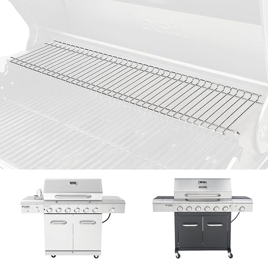 Utheer Warming Rack for Nexgrill 720-0896X & 720-0898 6 Burner Gas Grill, 32.4" x 7.2" Stainless Steel Upper Warming Rack Replacement for Nexgrill 6 Burner Grill