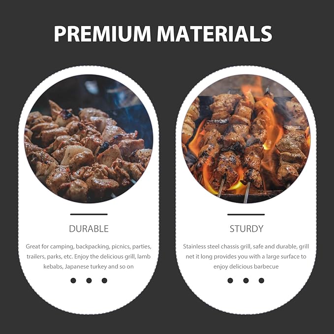 HEALLILY Portable 28cm Outdoor Mini Bbq Grill Disposable Charcoal Grill Stove for Camping and Picnic, Compact Lightweight Outdoor Barbecue Rack without Charcoal
