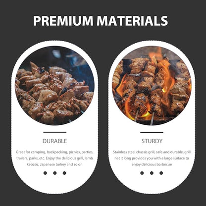 HEALLILY Portable 28cm Outdoor Mini Bbq Grill Disposable Charcoal Grill Stove for Camping and Picnic, Compact Lightweight Outdoor Barbecue Rack without Charcoal