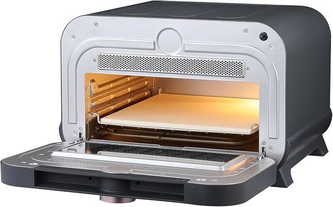 LIVWELL Touch IQ 19-Quart Indoor & Outdoor Air Fryer Pizza Oven Grill | Ceramic Stone, TFT Touch Screen, 5 Pizza & 4 Air Fry Presets, PFOA Free & PFAS Free, Rose Gold Accents, Easy Maintenance