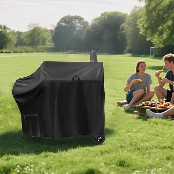 Grill Cover for Royal Gourmet CC1830FC Offset Smoker-46x28x48in | 46inch OutdoorSmoker Coverfor Barrel Charcoal Offset Grill 35in,Heavy Duty,Waterproof