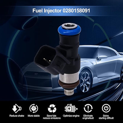 HiSport Fuel Injector 0280158091 1PC Compatible with Ford 2007-12,Compatible with Mazda CX-9 3.5L 3.7L Edge