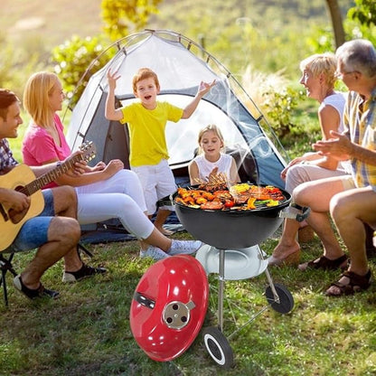 Portable Charcoal Grill for Camping BBQ Outdoor Barbecue Lightweight with Enamel Coating and Chrome-Plated Grill for Home Camping, A-1