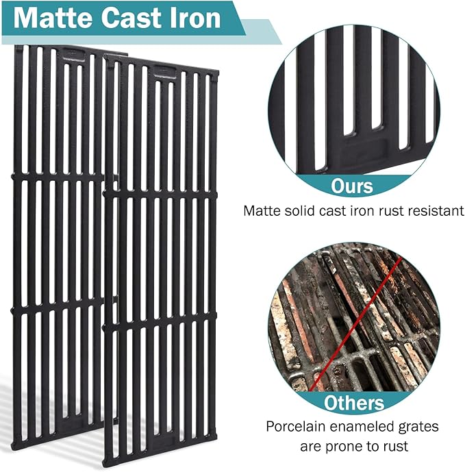 Criditpid Grill Replacement Parts for Chargriller 5050 5650 3001 5072 3008 Model. Grill Heat Plate Shield, Burners, Hanger Bracket, Igniter and Warming Rack for Char Griller Replacement Parts 5050.