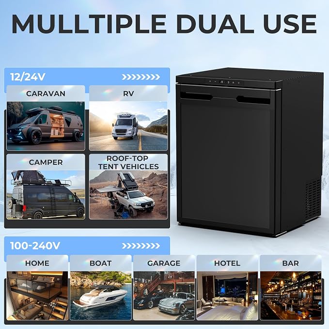 2.3 Cu.Ft Portable Refrigerator with True Freezer -4°F | 12V/24V DC & 110V AC, APP Control, Energy Star Certified, Compact Refrigerator for RV, Camper, Truck, Boat, Apartment