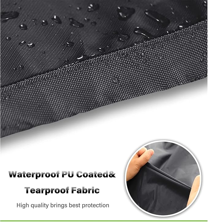 Round Patio Table Cover for Outdoor Table Chairs Set,600D Outdoor Furniture Cover Waterproof,Tear Resistance and Anti-UV,48" Dia x 28" H,Black