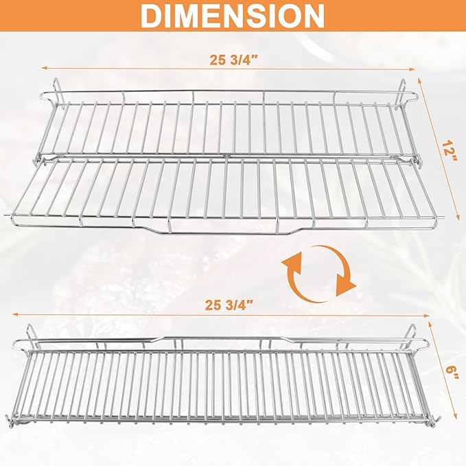 66044 Grill Warming Rack for Weber GS4 Genesis II 300 Series, Genesis II E310 E315 E320 E330 E335 S315 Grill Parts,Upgrade Two-sided Rack Replacement Parts for Weber Genesis 2 Grill Accessories