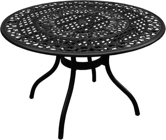 Oakland Living Ornate Outdoor Mesh Aluminum 48-in Bronze Round Patio Dining Table