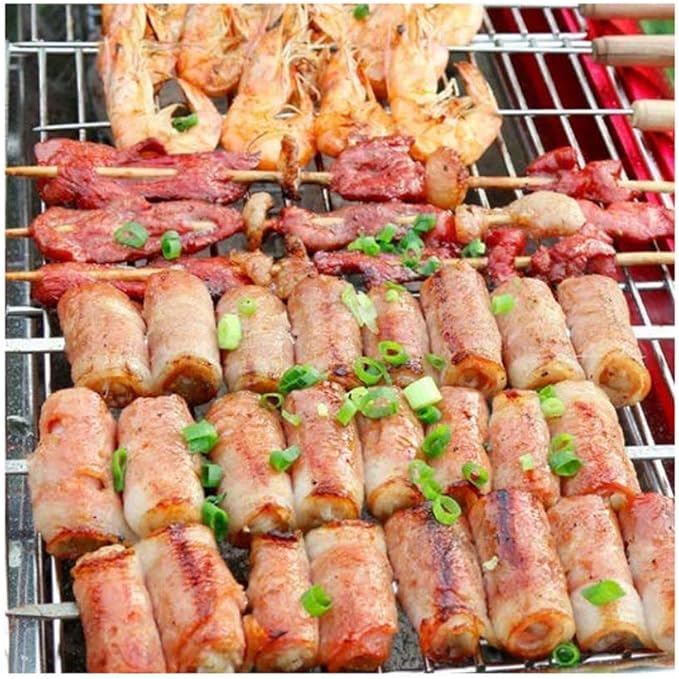 Barbecue Grill Stainless Steel Charcoal Barbecue Shelf, Outdoor Picnic Barbecue, Camping, Terrace Backyard Cooking, Three Colors Available