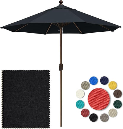 Eurmax USA 10-Year-Non-Fading 10FT Outdoor Patio Market Umbrella,UPF50+ UV Resistant Sun Shade,Heavy Duty Commercial Grade,Crank Lift Design,Windproof Vented Top for Garden,Pool,Deck,Black