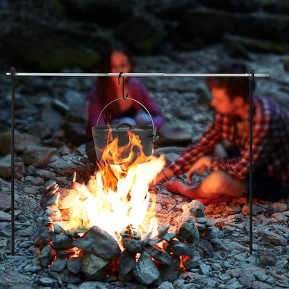 only fire Spit Rotisserie for Outdoor Campfire Grilling, Over Fire Camp Grill with 35×5/16" Square Spit Rod