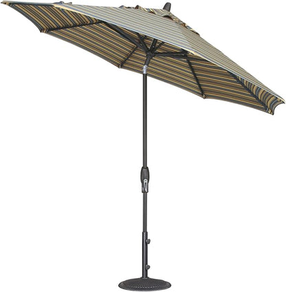 Treasure Garden 9ft Patio Umbrella - Outdoor Furniture Market Umbrella – Deluxe Auto-Tilt – Black Aluminum Frame (Sunbrella, Jockey Red)