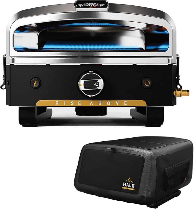 Halo Versa 16 Propane Gas Outdoor Pizza Oven with Rotating Cooking Stone | Portable Appliance for all Outdoor Kitchens | Oven Cover Included