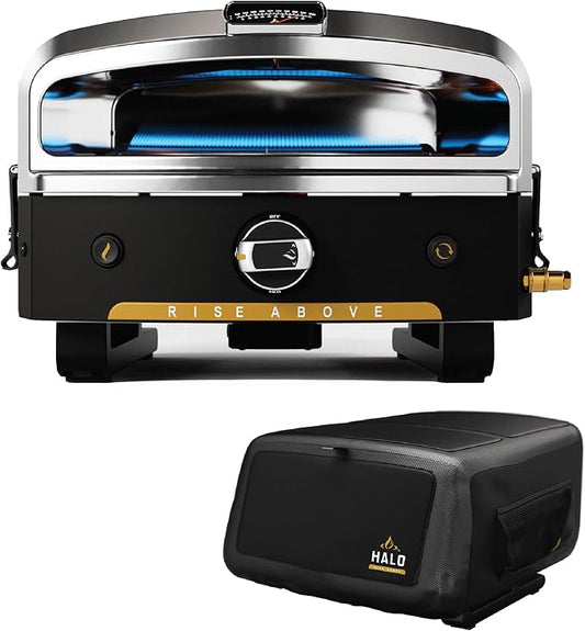 Halo Versa 16 Propane Gas Outdoor Pizza Oven with Rotating Cooking Stone | Portable Appliance for all Outdoor Kitchens | Oven Cover Included
