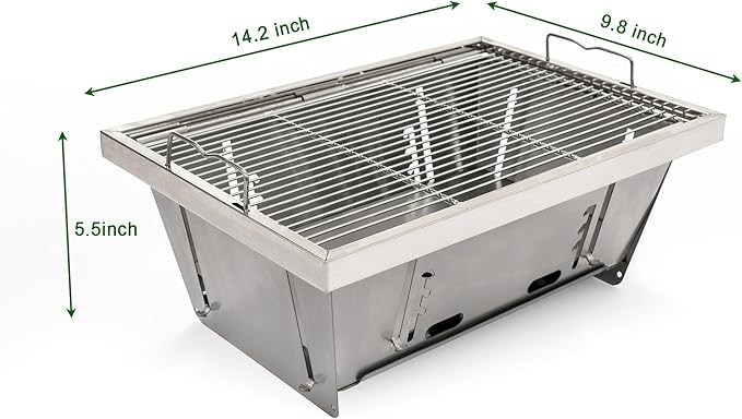 Outdoor Portable Charcoal Grill – Foldable BBQ Set with Carry Case for Camping, Picnic, Beach & Patio Use