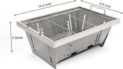 Outdoor Portable Charcoal Grill – Foldable BBQ Set with Carry Case for Camping, Picnic, Beach & Patio Use