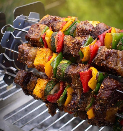 ROTO-Q 360 Skewer Set: Create Perfect Kebabs with This Rotisserie Attachment - For Meats, Vegetables, and More (Compatible with ROTOQ360 Rotisserie) | Skewer set fits the ROTO-Q 360 rotisserie for kebabs with meat and vegetables; verify compatibility b...