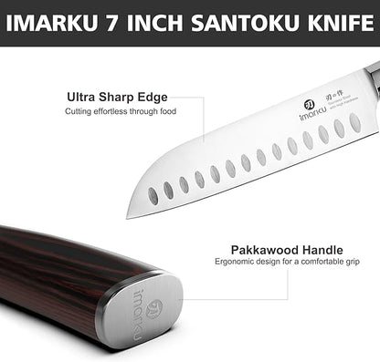 imarku Chef Knife 7 Inch Kitchen Knife Ultra Sharp Santoku Knife - High Carbon Japanese Chefs Knife, Kitchen Gadgets 2025, Apartment Essentials, Birthday Gifts for Him Her, Best Gifts for Women Men