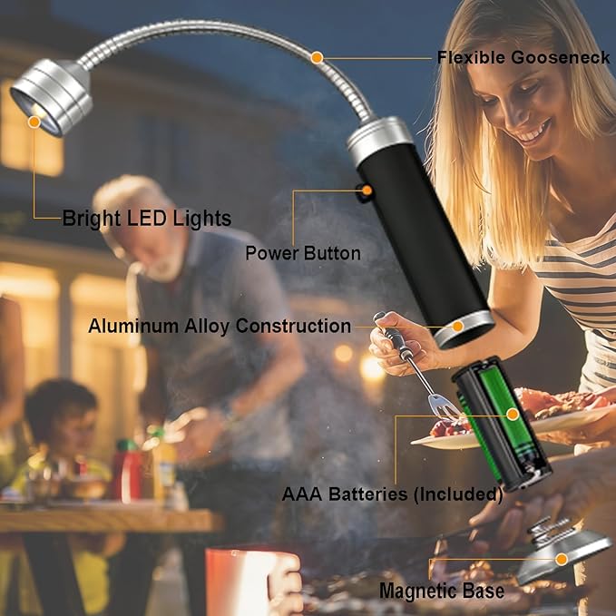 BBQ Grill Lights for Outdoor Grill, Magnetic Grill Lights for Outdoors Barbeque-UnRechargeable