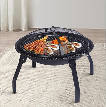 Barbecue Grill Outdoor Courtyard Folding Barbecue Grill Portable Fire Pit Charcoal Grill Home Indoor Heating Stove Bonfire Stove for Outdoor Backyard, Patio