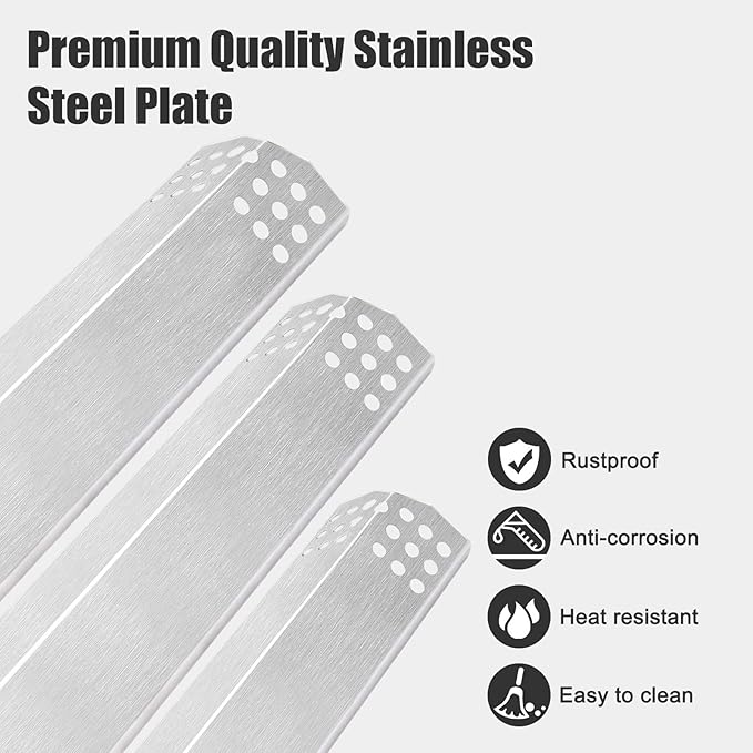 Replacement Burner Covers for Grillmaster Grill Master 720-0737, Set of 3 Heat Plates Heat Shields Flame Tamers Replacement for Nexgrill 720-0896B 720-0896C 720-0896E 720-0882A 720-0896 720-0825 Grill