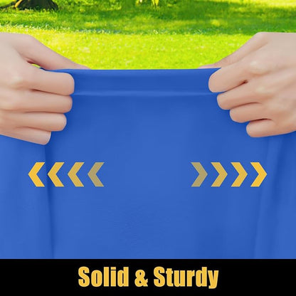 Smiry Rectangle Picnic Table Cloth, Waterproof Elastic Fitted Tablecloths for 6 Foot Tables, Washable Polyester Table Cover for Camping, Indoor and Outdoor (Blue, 18"x72")