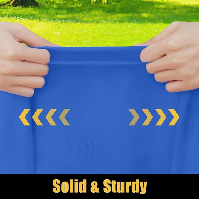 Smiry Rectangle Picnic Table Cloth, Waterproof Elastic Fitted Tablecloths for 5 Foot Tables, Washable Polyester Table Cover for Camping, Indoor and Outdoor (Blue, 36"x60")