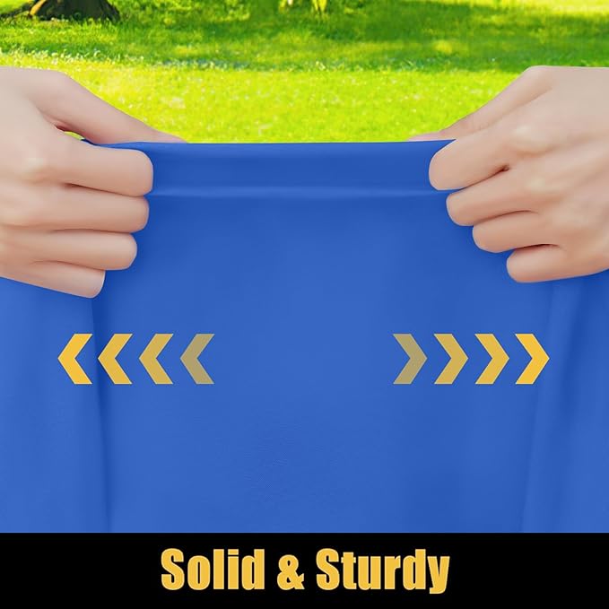Smiry Square Picnic Table Cloth, Waterproof Elastic Fitted Tablecloths for 4 Foot Tables, Washable Polyester Table Cover for Camping, Indoor and Outdoor (Blue, 42"x42")