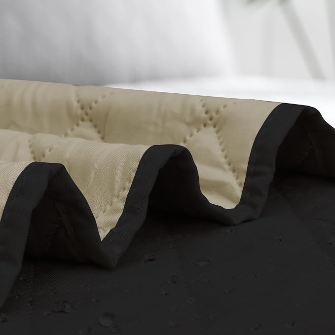Easy-Going Sectional Couch Covers for Dogs L Shape Sofa Cover Reversible Sofa Slipcover Chaise Lounge Cover Furniture Protector Cover for Pets Dog Cat (30 x 50 inches, Black/Beige) | Black/Beige, Soft Sofa Slipcover For Dogs, Fits Left/Right Chaise Lou...