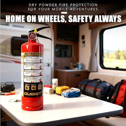 Ougist ABC Fire Extinguisher for Home, 2.5lb Small Fire Extinguisher for Kitchen & Garage, Vehicle Fire Extinguisher for Truck, Car and Boat, Professional Safety Grade, Red-2 Pack