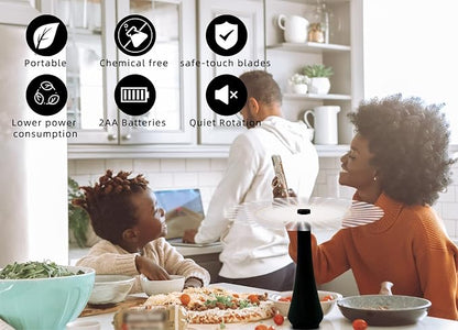 Fly Swatter for Outside or Inside Meal, Picnic Fan for Table Use, Fly Fans for Tables, Barbeque, Events, Battery Operated Food Spinning Fan