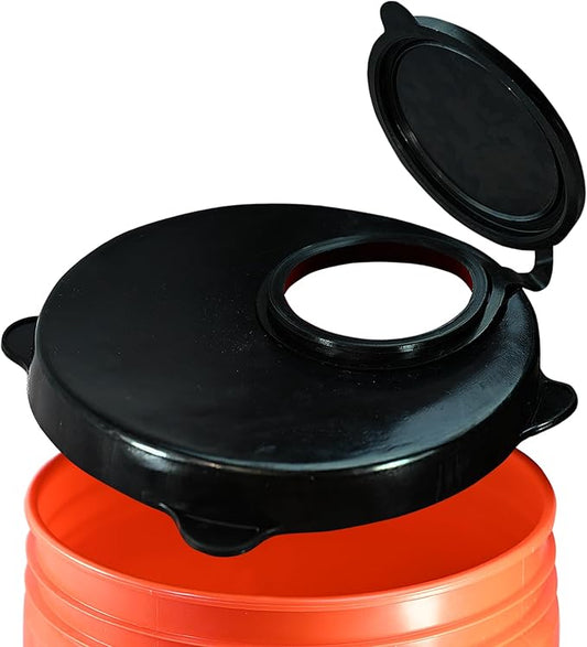 Skywin 5 Gallon Bucket Lid, Rubber Seal Lid, Wood Pellet Storage Containers, Bird Seed Container, Lump Charcoal Storage, Weather Resistant Rubber (Bucket Not Included) (Black)