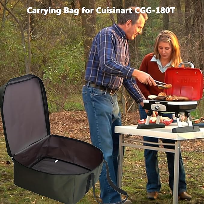Carrying Bag for Cuisinart CGG-180T Grill, Portable Grill Bag for Outdoor Gourmet Grill, Tabletop Grill Storage Bag for Cuisinart CGG-180T (Grey)