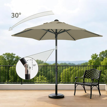 AMMSUN 6FT Patio Umbrella, Outdoor Table Umbrella with Push Button Tilt | UPF50+ Sun Protection and Water-Resistant Fabric, Premium Steel Pole and Ribs, Height-Adjustable and Push-Button Tilt