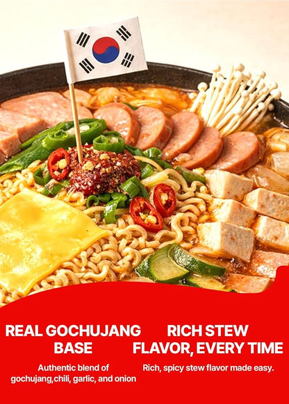 TBK THEBORN Spicy Korean Stew Recipe Sauce, Korean Chili Soup Base 3.2kg | Spicy and savory soup base with comforting Korean flavor for stews with tofu, vegetables, meat, seafood or noodles