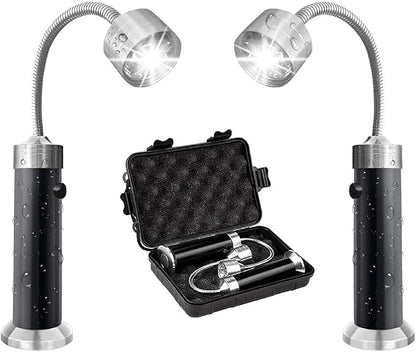 Grill Light Set, Grill Lights with Magnetic Base Flexible Gooseneck LED BBQ Lights with Storage Box for Grilling Camping 2 Pack