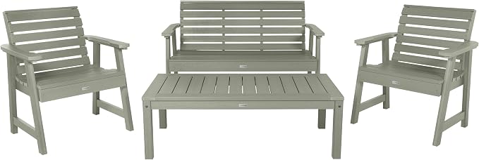 highwood Weatherly 4-Piece Garden Conversation Set, Eucalyptus