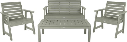 highwood Weatherly 4-Piece Garden Conversation Set, Eucalyptus