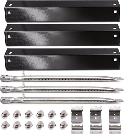 Grill Parts Kit Compatible with Chargriller 5050 3001 5650 3072 5072 3030 3008 5252 3000 4000 4208 Grill Replacement Parts, Flame Shields, Burner Pipes, Burner Tube/Flare Up Shield Support Kit