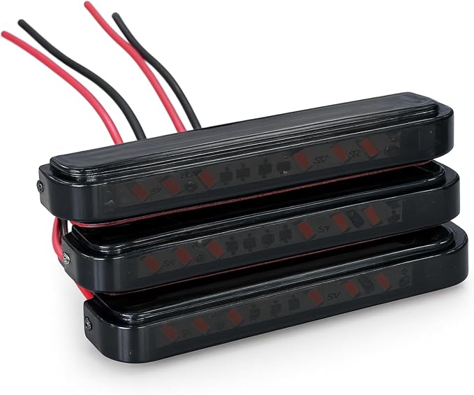 3pc Amber LED Front Grille Lights Compatible with 2022-2025 Ford Next-Gen Ranger Raptor Trucks, Smoked Lens, Seamlessly Integrates with AUX Switch