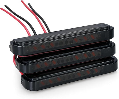 3pc White LED Front Grille Lights Compatible with 2022-2025 Ford Next-Gen Ranger Raptor Trucks, Smoked Lens, Seamlessly Integrates with AUX Switch (White, 3 LED)